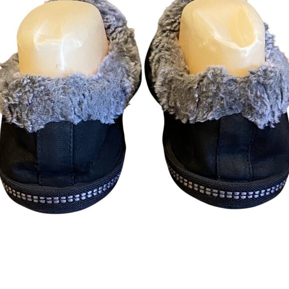 Skechers Memory Foam Slippers Fur Lined Sz 7 Black/Gray #45Q - Picture 7 of 10
